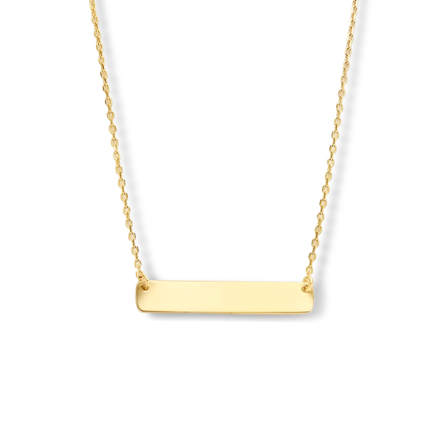 Collier mit Gravurplatte Gold 585 - Platte 17x3,7mm