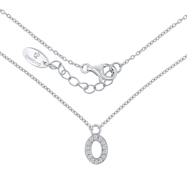 Lovebird Buchstabencollier O Silber 925 rhodiniert - 13 Zirkonia - Bild 2