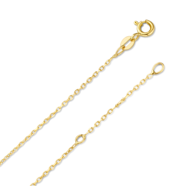 Ankerkette Gold 585 - Diamantiert - 0,8 mm breit - 45cm mit Zwischenösen