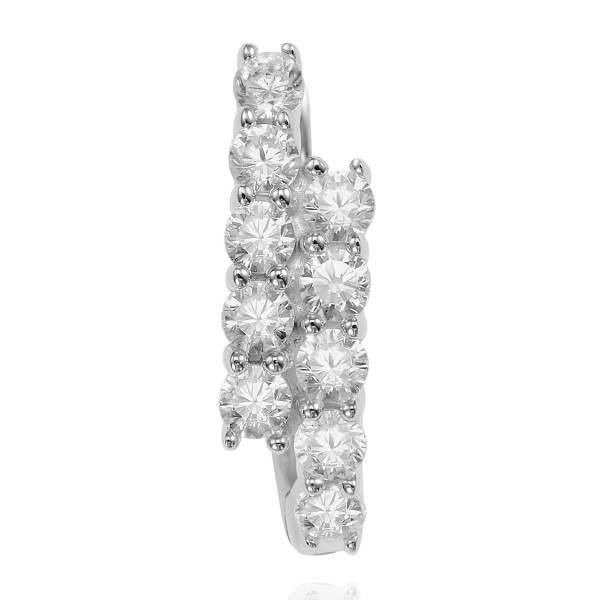 Klappcreolen mit 20 Zirkonia Silber 925 rhodiniert - 12,0mm x 3,0mm - Bild 2