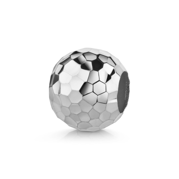 Charm Divider Globe Silber 925 - Hammerschlag - Ø 8mm