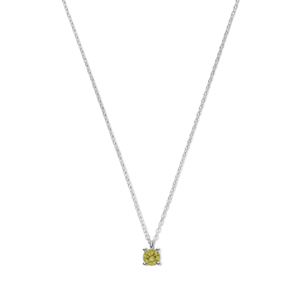 Collier mit Zirkonia olivgrün Silber 925 rhodiniert - 40+5cm - Bild 2