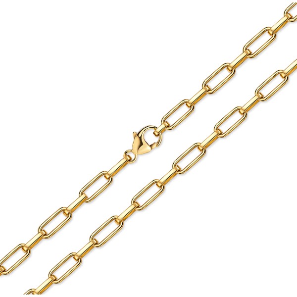 Paperclip-Kette Silber 925 vergoldet - 2,5mm breit