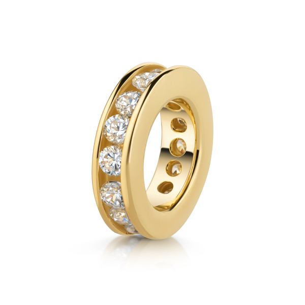 Charm Divider Silber 925 vergoldet - 14 Zirkonia - Ø 8,5mm