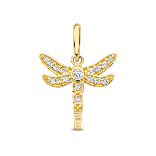 Anhänger Libelle Gold 585 - 17 Zirkonia