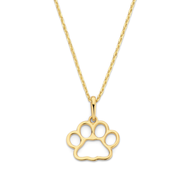 Collier mit Anhänger Hundepfote Gold 585 - Pfote 11,6x9,1mm