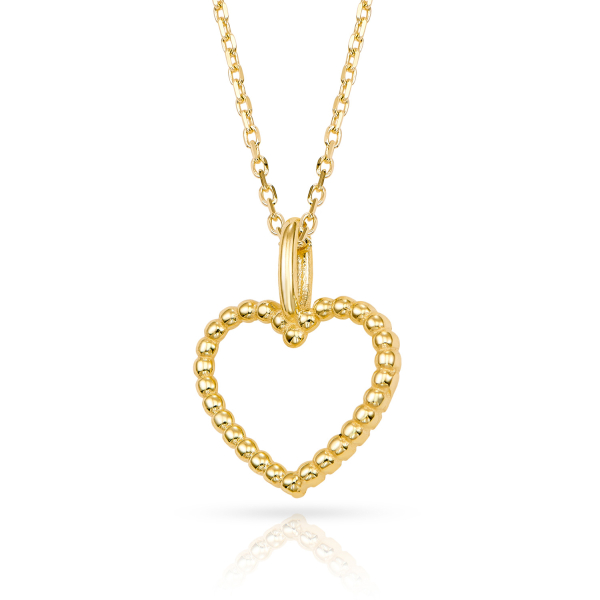 Collier Herz Gold 333 - Herz 9,5x8,5mm - Ankerkette 42cm