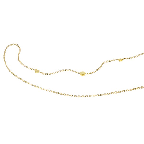 Collier mit Dot Herz Stern Silber 925 vergoldet - Mattiert
