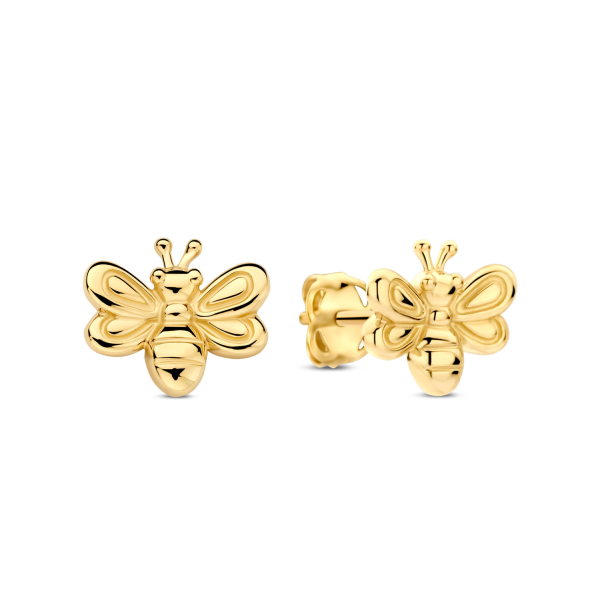 Ohrstecker Fliege Gold 585 - Glanz - 7,0x6,0mm