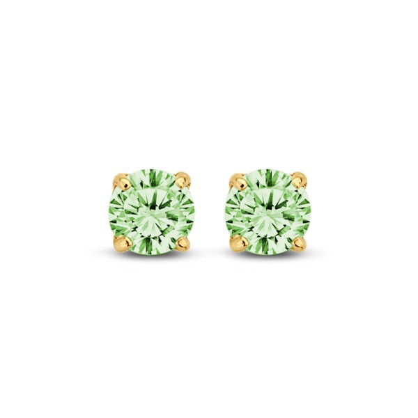 Ohrstecker Zirkonia peridot Gold 585 - 4mm - 4 Stotzen Fassung