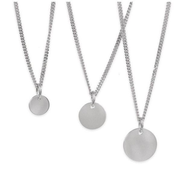Anhänger Gravurplatte rund Silber 925 - Ø 10mm - Hochglanz - Bild 2