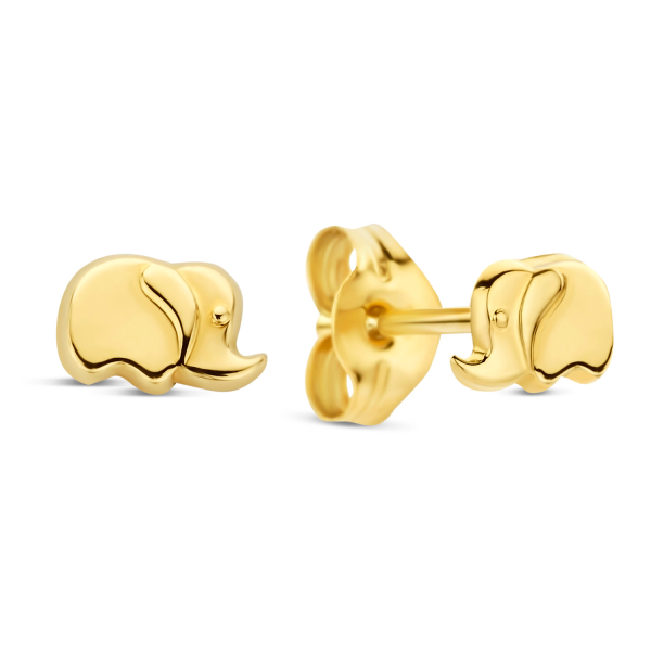 Ohrstecker Elefant Gold 585 - Hochglanz - 5,00x3,40mm