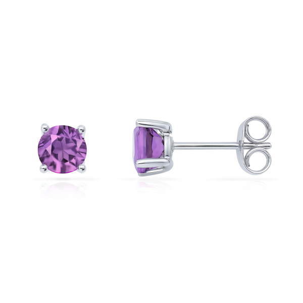 Ohrstecker Amethyst 5mm Silber 925 rhodiniert