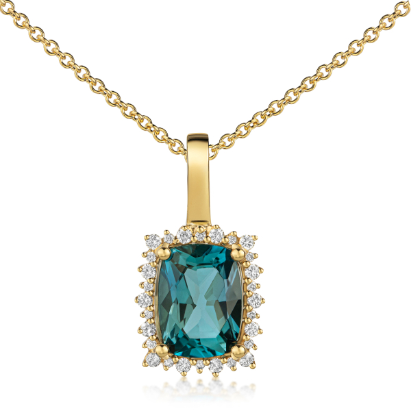 Lovebird Anhänger London Blue Topas Gelbgold 585 - 28 Brillanten - Bild 2