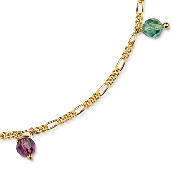Fußkette Swarovski Kristalle Silber 925 - 3 Milliemes vergoldet - Bild 2