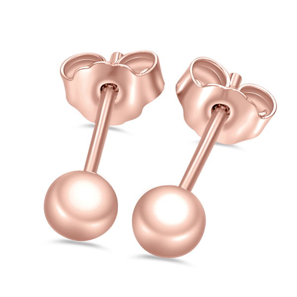 Lovebird Ohrstecker Kugel Silber 925 rosévergoldet - 5mm