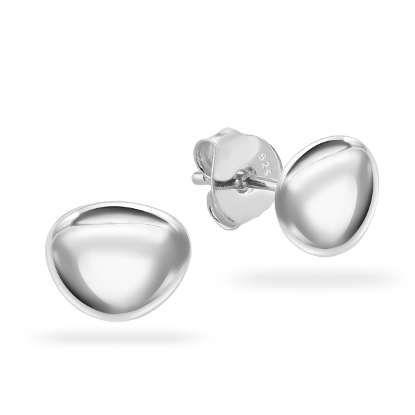 Ohrstecker Organic Style Silber 925 rhodiniert - 9x7mm