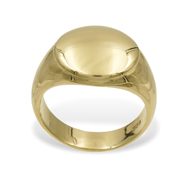 Siegelring für Damen Silber 925 vergoldet - Rund 14mm - Bild 2