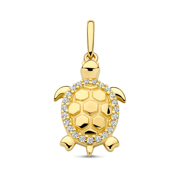 Anhänger Schildkröte Gold 585 - 22 Zirkonia