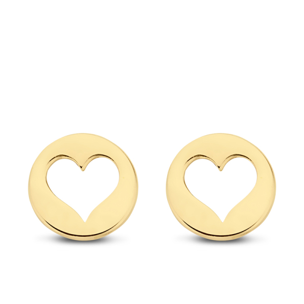 Ohrstecker Dot und Herz Gold 585 - Ø 7mm
