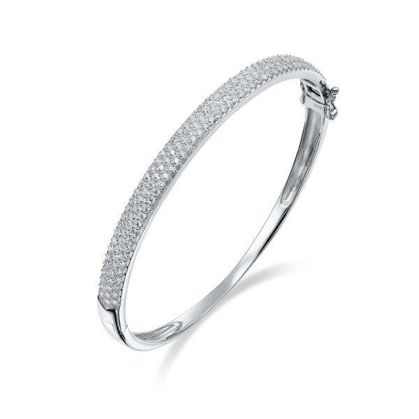 Armreif Silber 925 rhodiniert - 140 Zirkonia - 65mm - Bild 2