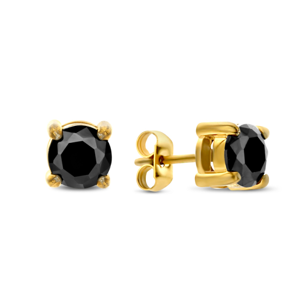 Frank 1967 Ohrstecker Edelstahl IPG - Zirkonia schwarz Ø 6mm