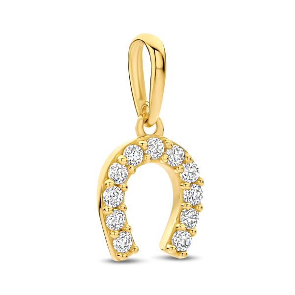 Anhänger Hufeisen Gold 585 - 11 Zirkonia - Bild 2