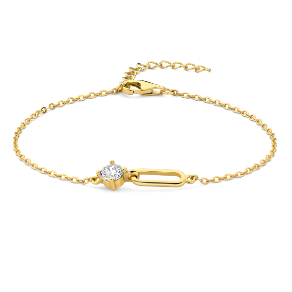 Armband Zirkonia Silber 925 vergoldet - Zwischenteil 17mm