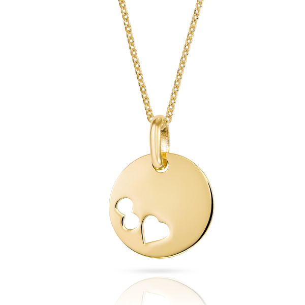 Anhänger Gravurplatte Herz Endless Gold 333 - Ø 12mm - Herz Endless