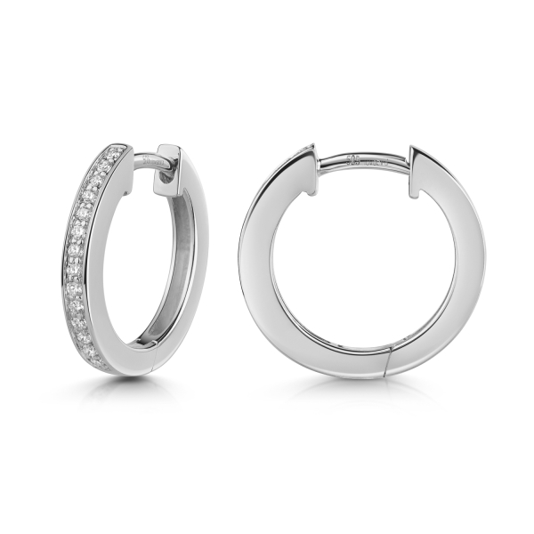 Lovebird Klappcreolen Weißgold 585 - 28 Brillanten 0,14 ct