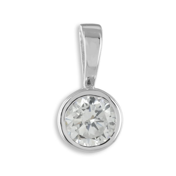 Anhänger Zirkonia 5mm Silber 925 rhodiniert