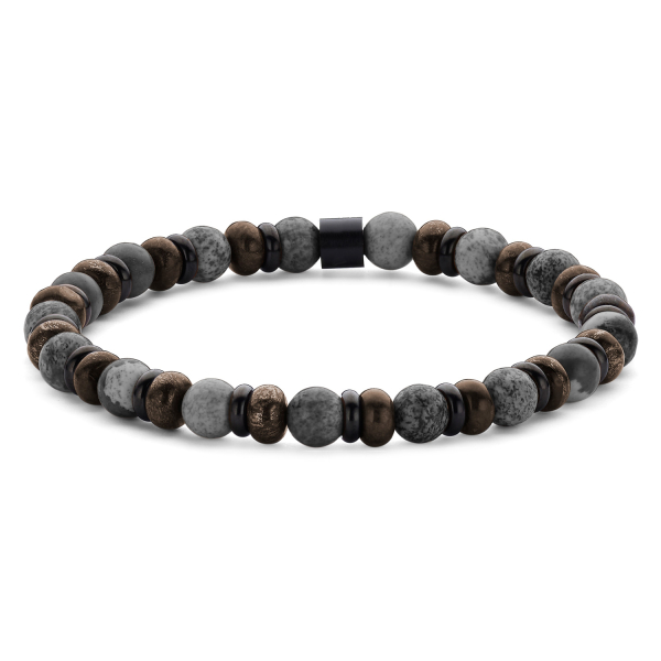 Frank 1967 Armband Edelstahl IPB - Spectrolite und Brekzienjaspis 6mm