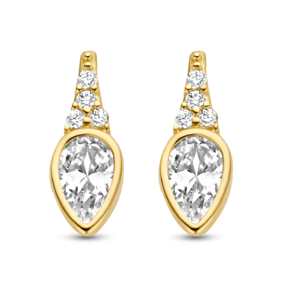 Ohrstecker Gold 585 - 10 Zirkonia - 3,6x10mm