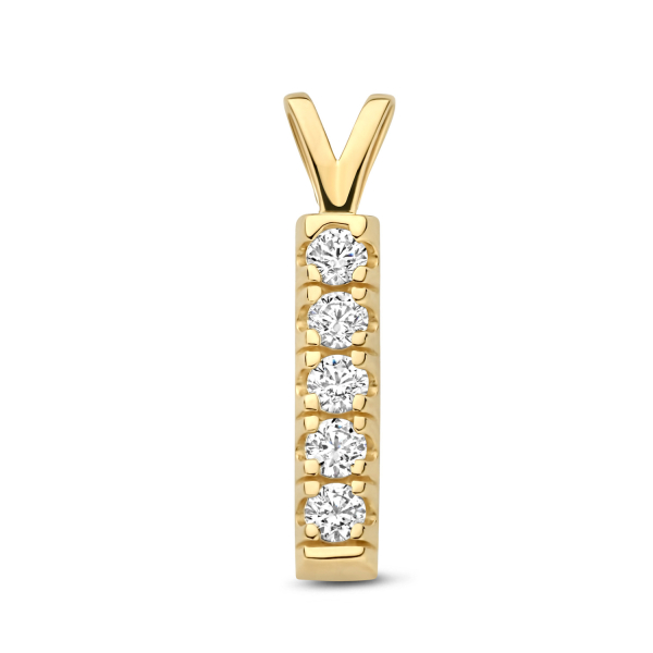 Anhänger Gold 585 - 5 Zirkonia - 16,7x2,7mm