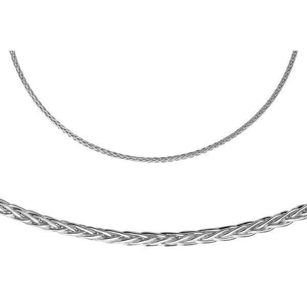 Zopfkette Silber 925 - Dreifach - 1,6mm breit - Diamantiert