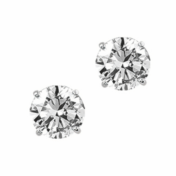 Ohrstecker Zirkonia Silber 925 rhodiniert - 6mm