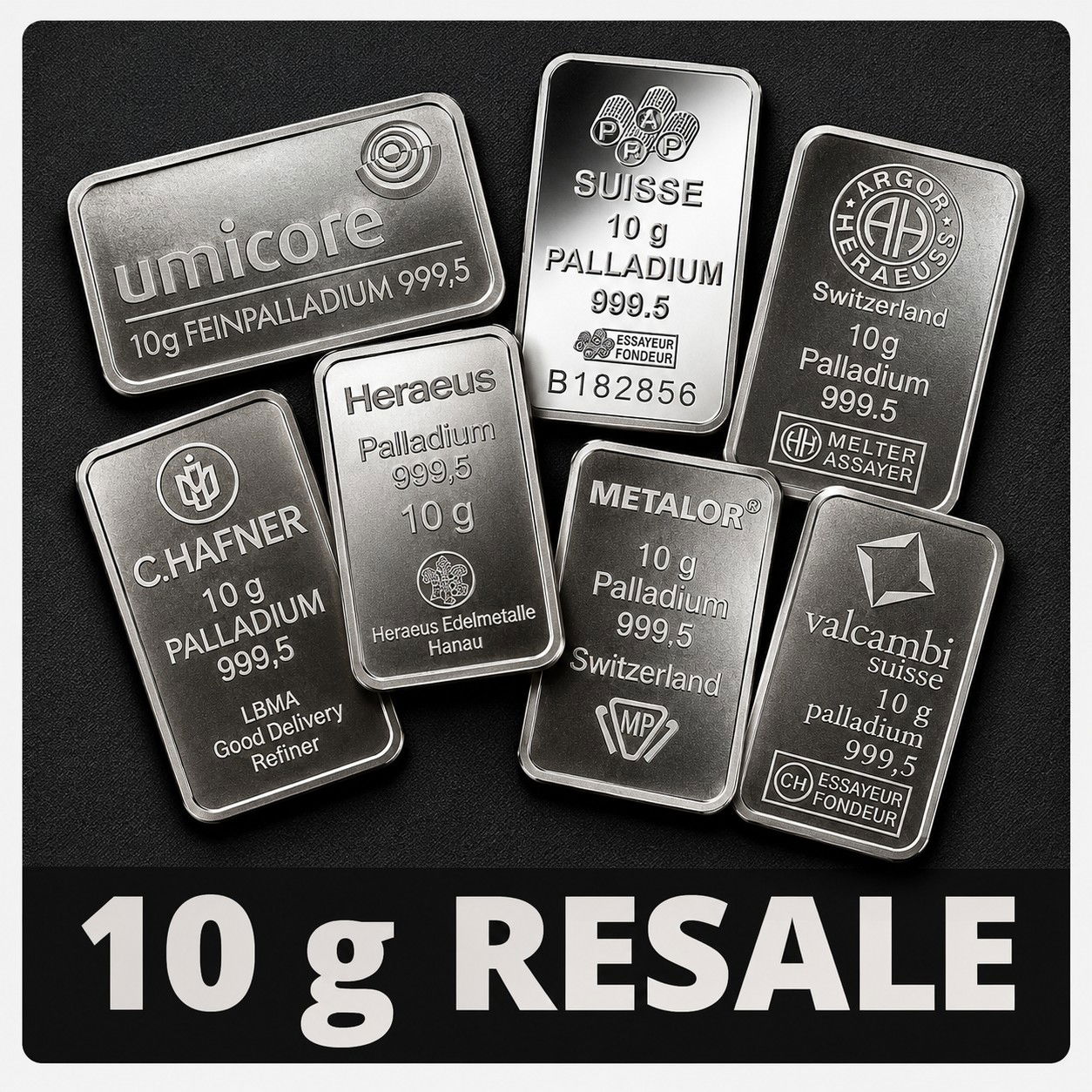 10g Palladium CombiBar - 10x1g Feinpalladium - Palladiumtafel
