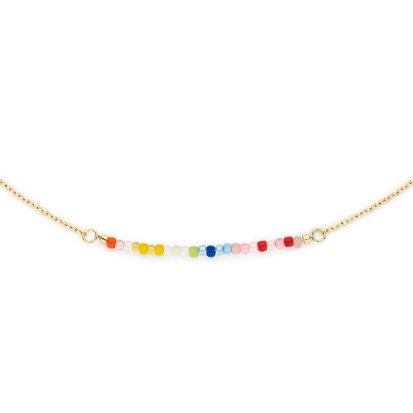 Lovebird Collier Glasbeads Farbenmix Edelstahl IPG - 2,4mm - Bild 2