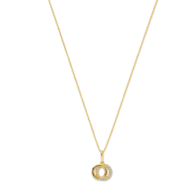 Collier mit Anhänger Circles Gold 585 - 14 Zirkonia - Bild 2