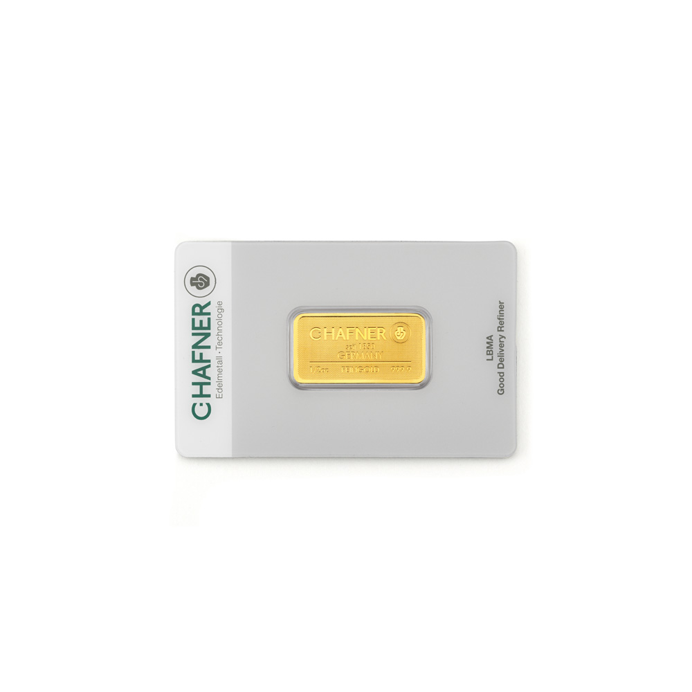 Goldbarren C. Hafner 1/2 oz - 15,55g Feingold 999,9 - Neuware