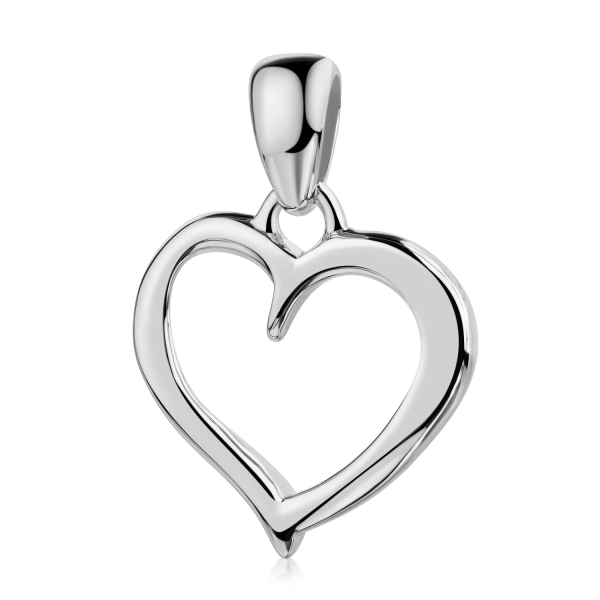 Anhänger Herz Silber 925 rhodiniert - 12x12mm