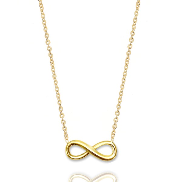 Collier Endless Gold 585 - Infinity 9x4mm - Ankerkette 42cm mit Zwischenösen