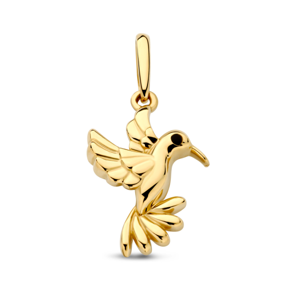 Anhänger Kolibri Gold 585 - Auge Lack schwarz