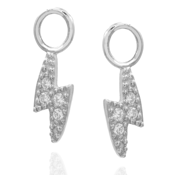 Anhänger Blitz mit 8 Zirkonia für Creolen Silber 925