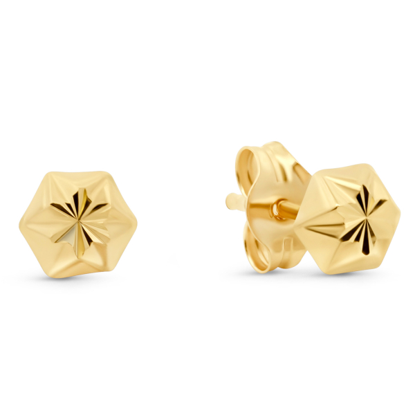Ohrstecker Gold 585 - Hochglanz diamantiert - 4,2mm