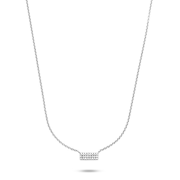 Collier Bar mit 24 Zirkonia Silber 925 rhodiniert - Bar 9x3,6mm - Bild 2