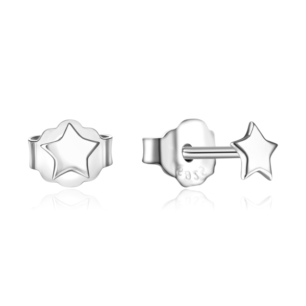 Ohrstecker Stern Silber 925 rhodiniert - 3,6mm