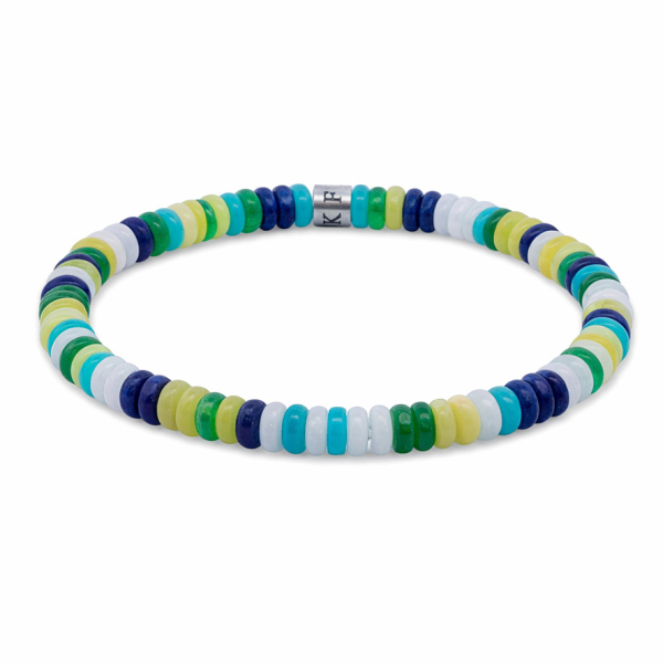 Frank 1967 Armband Disc Beads Edelstahl IPS - Gelb, Hellblau, Blau, Weiß, Grün