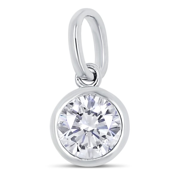 Lovebird Collier mit Zirkonia 101 Facetten 7mm Silber 925 rhodiniert - Anhänger 8,5mm - Bild 2