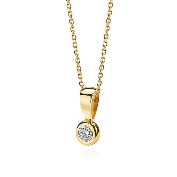 Lovebird Collier mit Brillant 0,05 ct. Gelbgold 585 - Zargenfassung